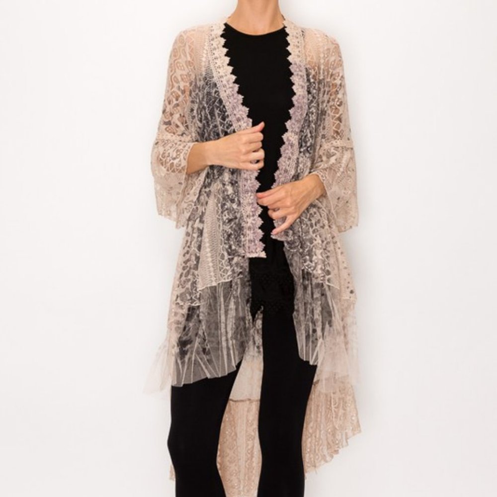 new ORIGAMI duster ALL lace cardigan BOHO DUSTER WESTERN bohemian  KIMONO SM-4XL